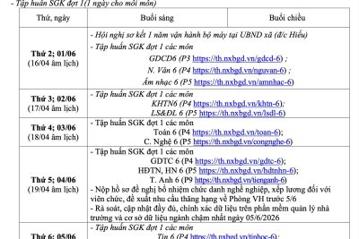 Lịch công tác tuần 37
